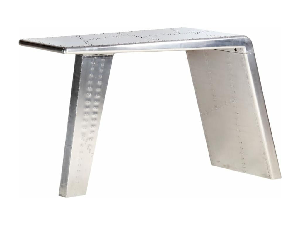 Table en métal gris, 112 x 50 x 76 cm