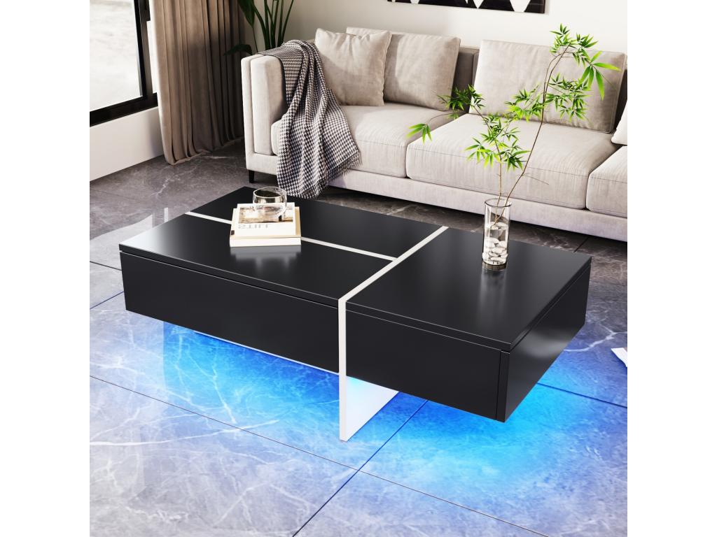 Table basse noire, 100 x 50 x 34,5 cm