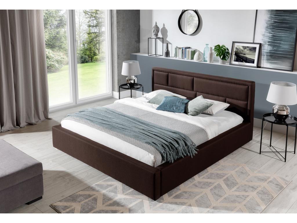 Lit en tissu beige, 160 x 200 cm