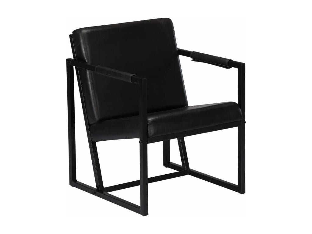 Fauteuil d'appoint en cuir noir