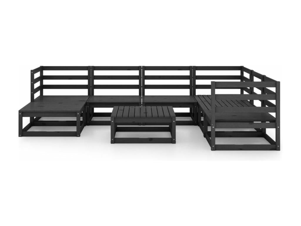 Ensemble de mobilier de jardin en pin noir - dlz1766459660274