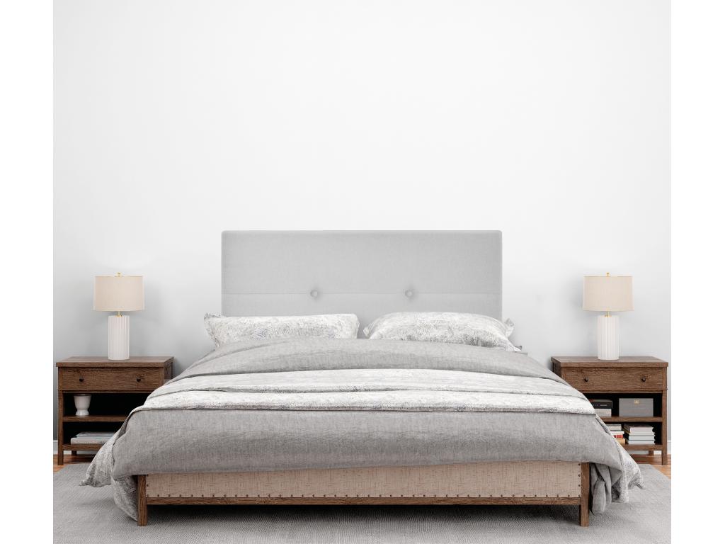 Lit en tissu gris, 90 x 50 cm