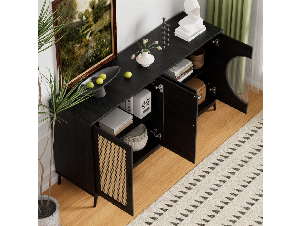 Meubles de maison en verre noir - dlz1766459467911