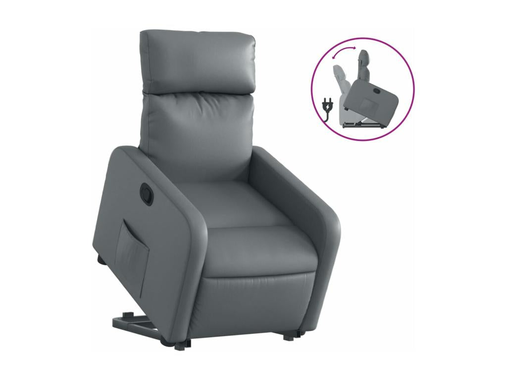 Fauteuil d'appoint en similicuir gris