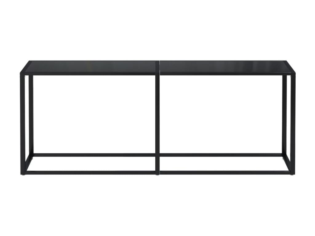 Table en verre noir, 200 x 35 x 75,5 cm