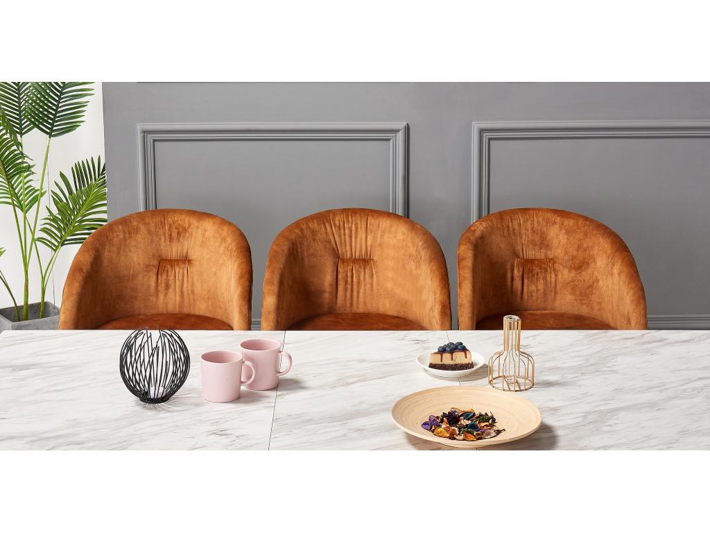 Fauteuil d'appoint en velours marron