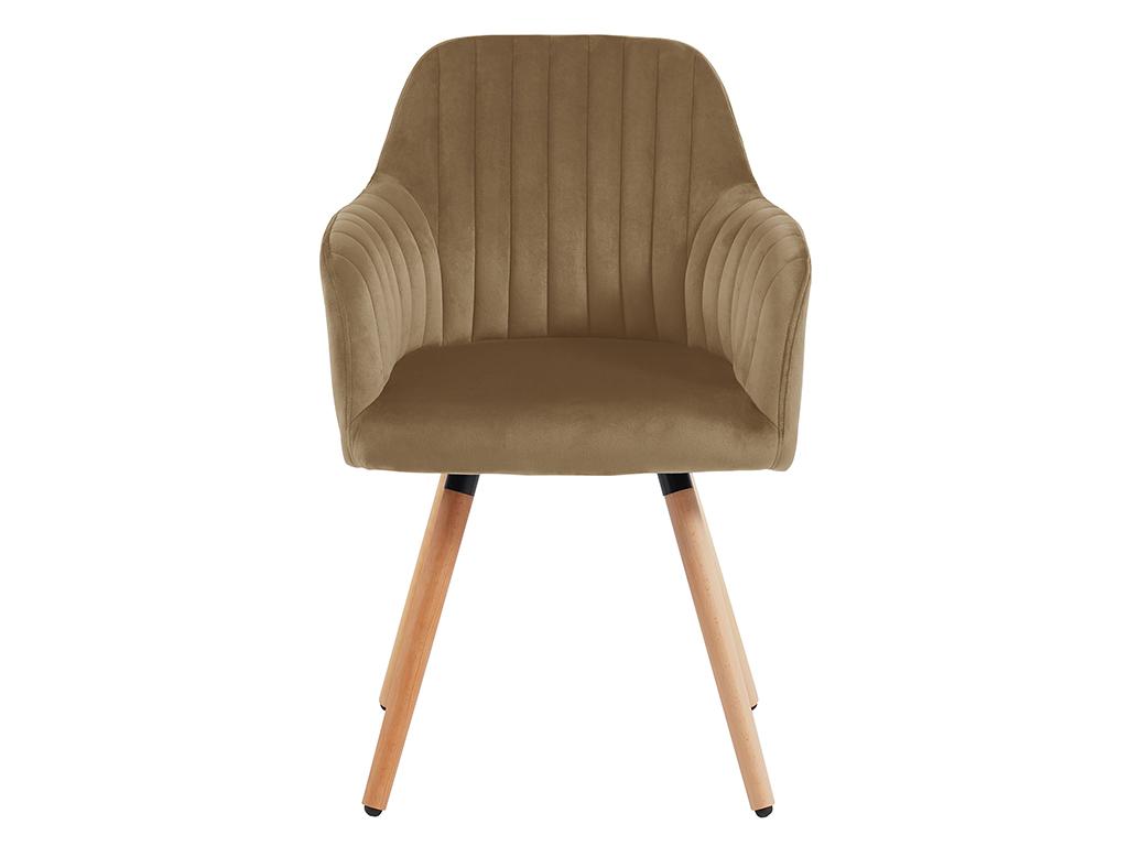 Fauteuil en velours beige