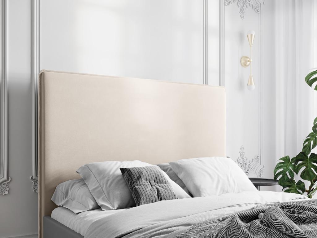 Lit en velours beige, 200 x 8 x 120 cm