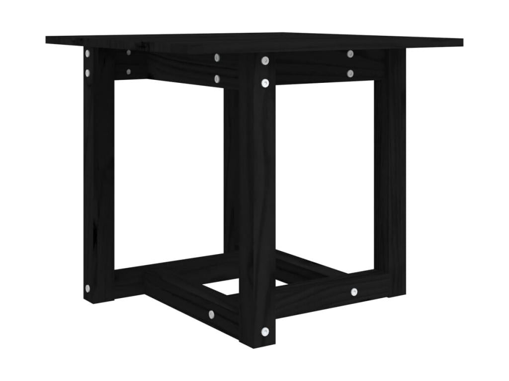 Table basse en bois massif noir, 50 x 50 x 45 cm