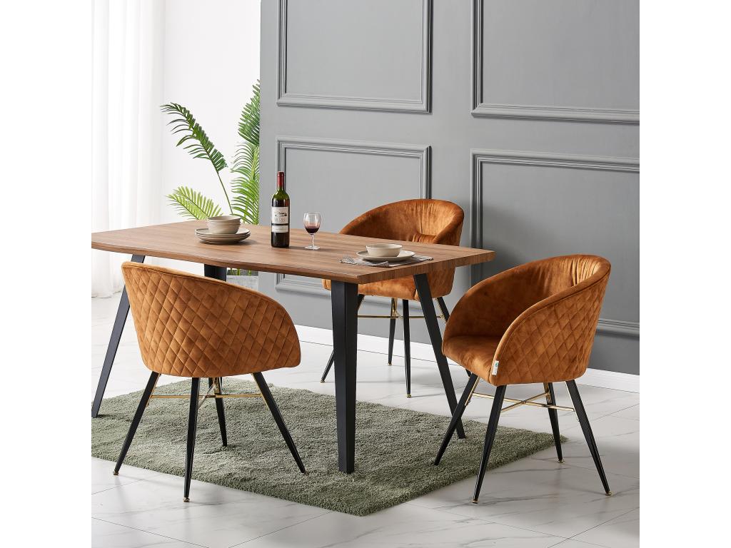 Fauteuil d'appoint en velours marron