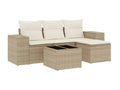 Ensemble de mobilier de jardin en résine tressée beige - dlz1766459422306