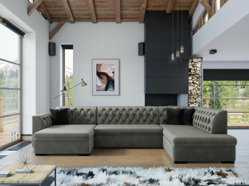 Canapé gris, 345 x 205 x 82 cm