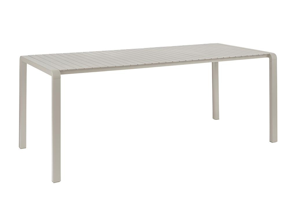 Table en métal beige, 214 x 97 cm