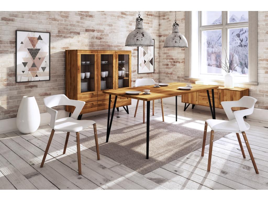 Table en chêne naturel, 80 x 100 cm