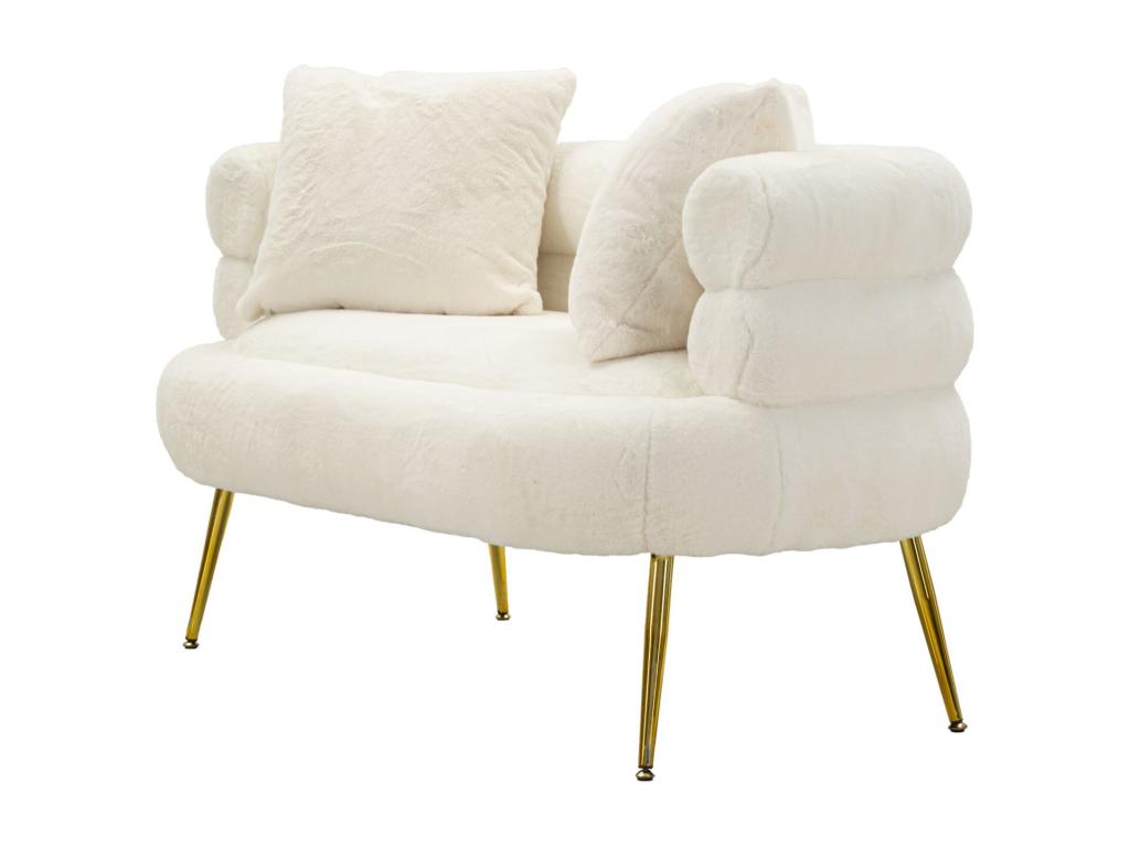 Canapé en tissu blanc, 133 x 68 x 69 cm