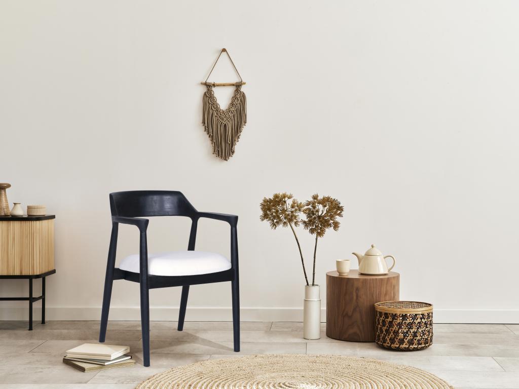 Meubles de maison en tissu bouclé noir