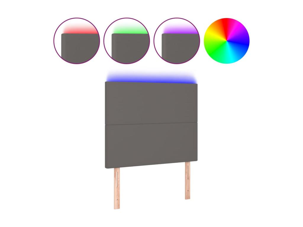 Lit en similicuir gris, 80 x 5 x 118 cm