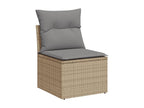 Ensemble de mobilier de jardin en résine tressée beige - dlz1766459426186