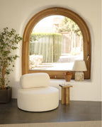 Fauteuil d'appoint en tissu bouclé blanc, 105 x 50 cm