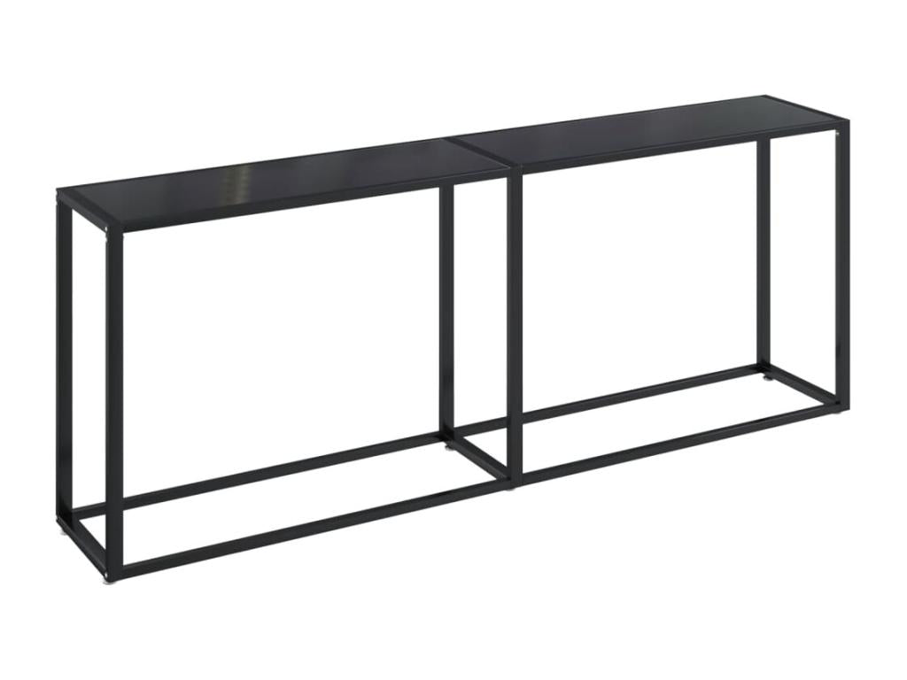 Table en verre noir, 200 x 35 x 75,5 cm
