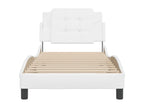 Cadre de lit en similicuir blanc, 100 x 200 cm
