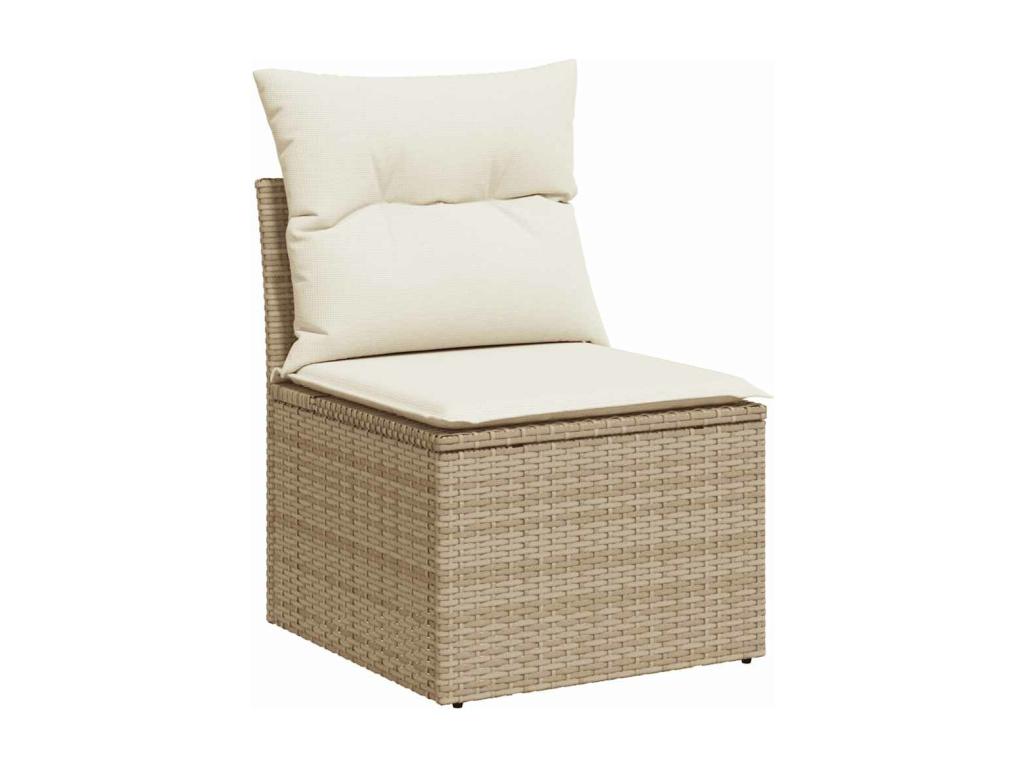 Ensemble de mobilier de jardin en résine tressée beige - dlz1766459971631