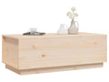 Table basse en bois massif marron, 100 x 50 x 35 cm