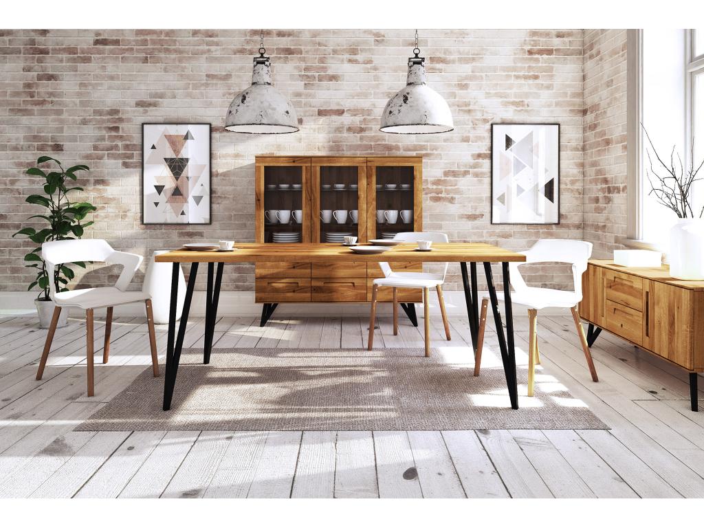 Table en chêne naturel, 80 x 100 cm