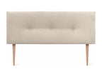 Lit en velours beige, 160 x 105 cm