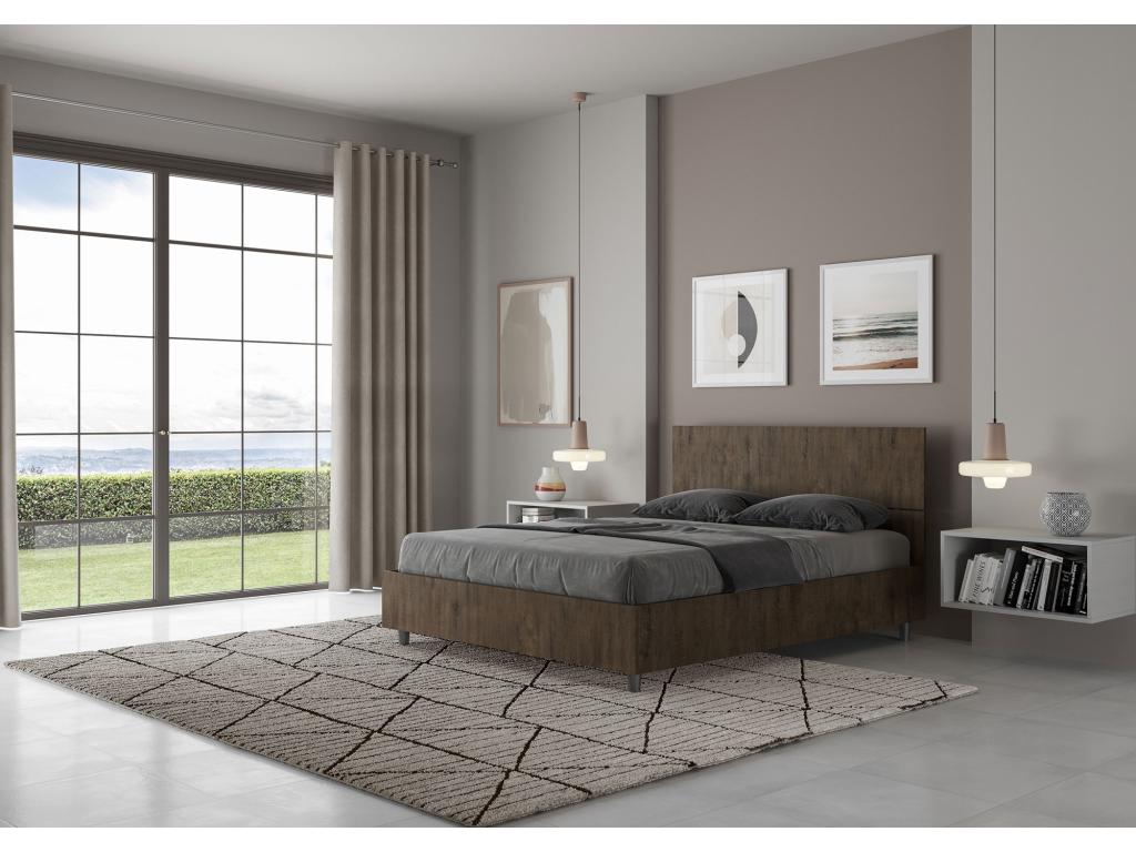 Lit marron, 140 x 190 cm