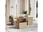 Ensemble de mobilier de jardin en résine tressée beige - dlz1766460071697