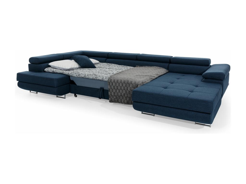 Canapé-lit en cuir gris