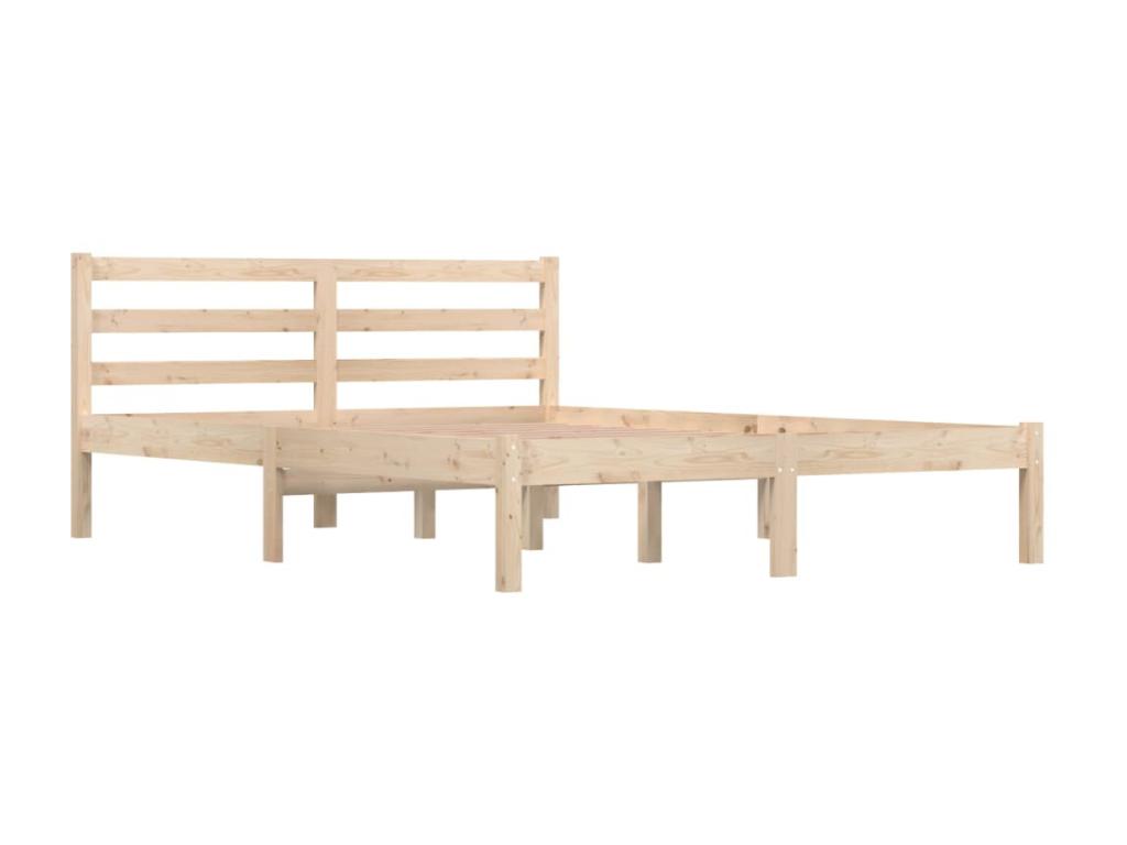 Lit en pin naturel, 135 x 190 cm