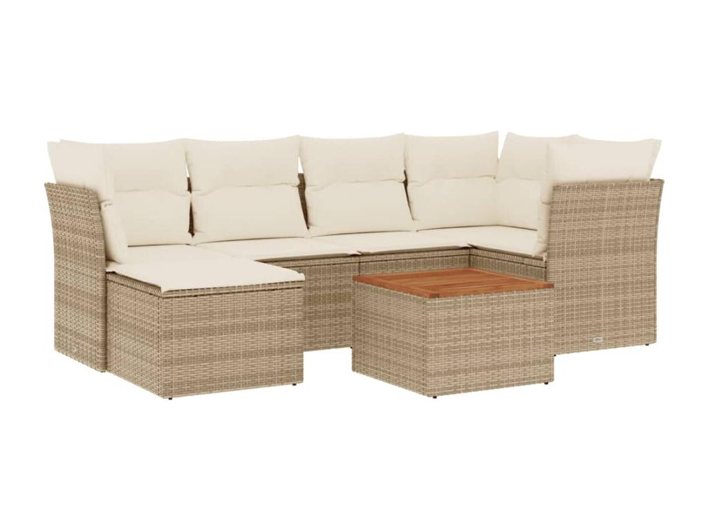 Ensemble de mobilier de jardin en résine tressée beige - dlz1766459813431