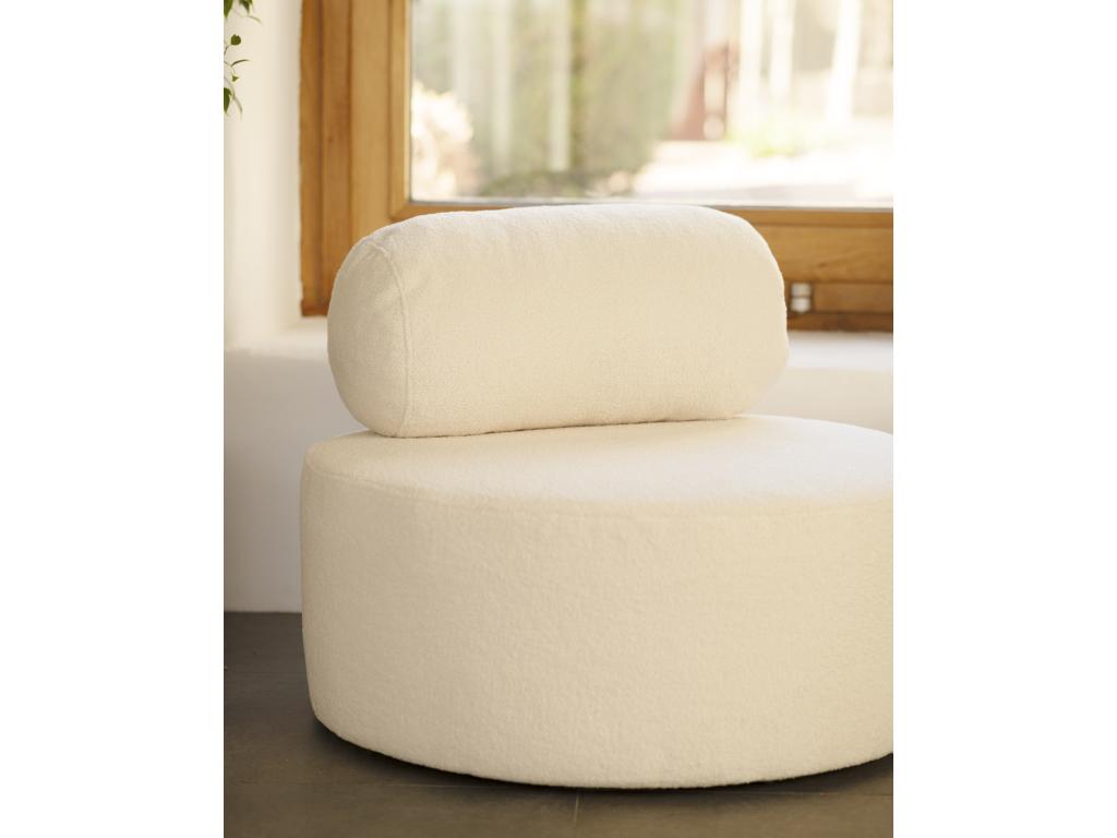 Fauteuil d'appoint en tissu bouclé blanc, 105 x 50 cm