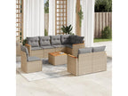 Ensemble de mobilier de jardin en résine tressée beige - dlz1766459189448