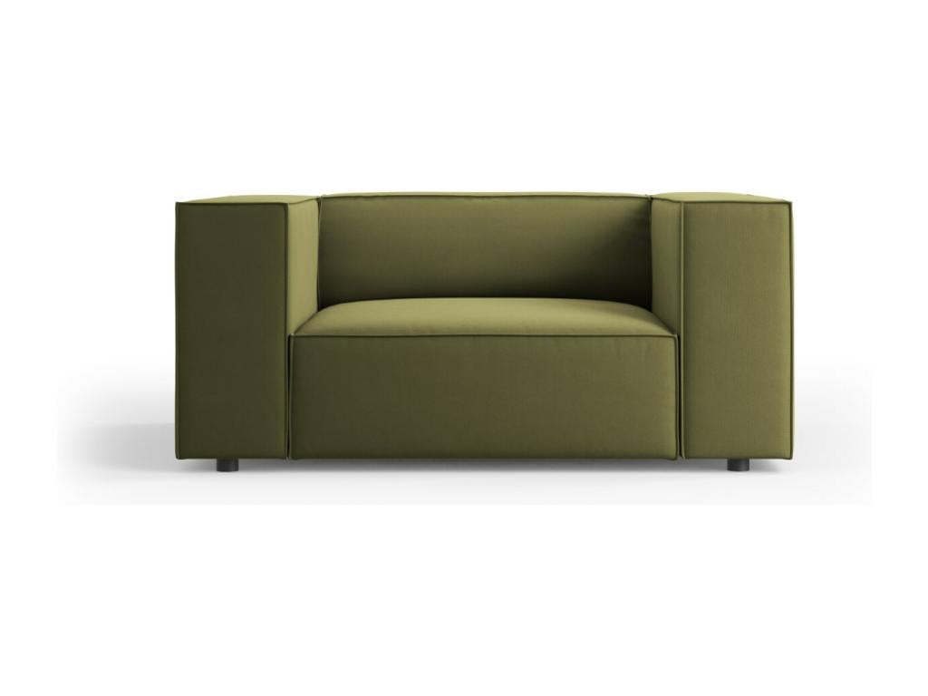 Fauteuil d'appoint en velours vert, 124 x 102 x 70 cm