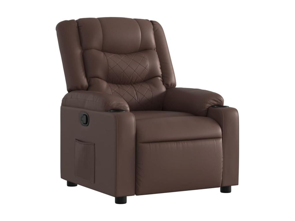 Fauteuil d'appoint en similicuir marron - dlz1766459992946
