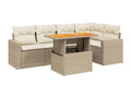 Ensemble de mobilier de jardin en résine tressée beige - dlz1766459044646
