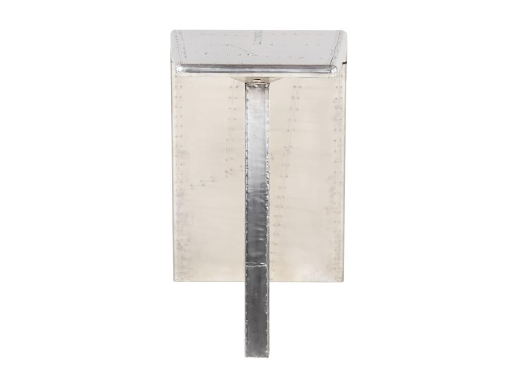 Table en métal gris, 112 x 50 x 76 cm