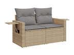 Ensemble de mobilier de jardin en résine tressée beige - dlz1766459177944