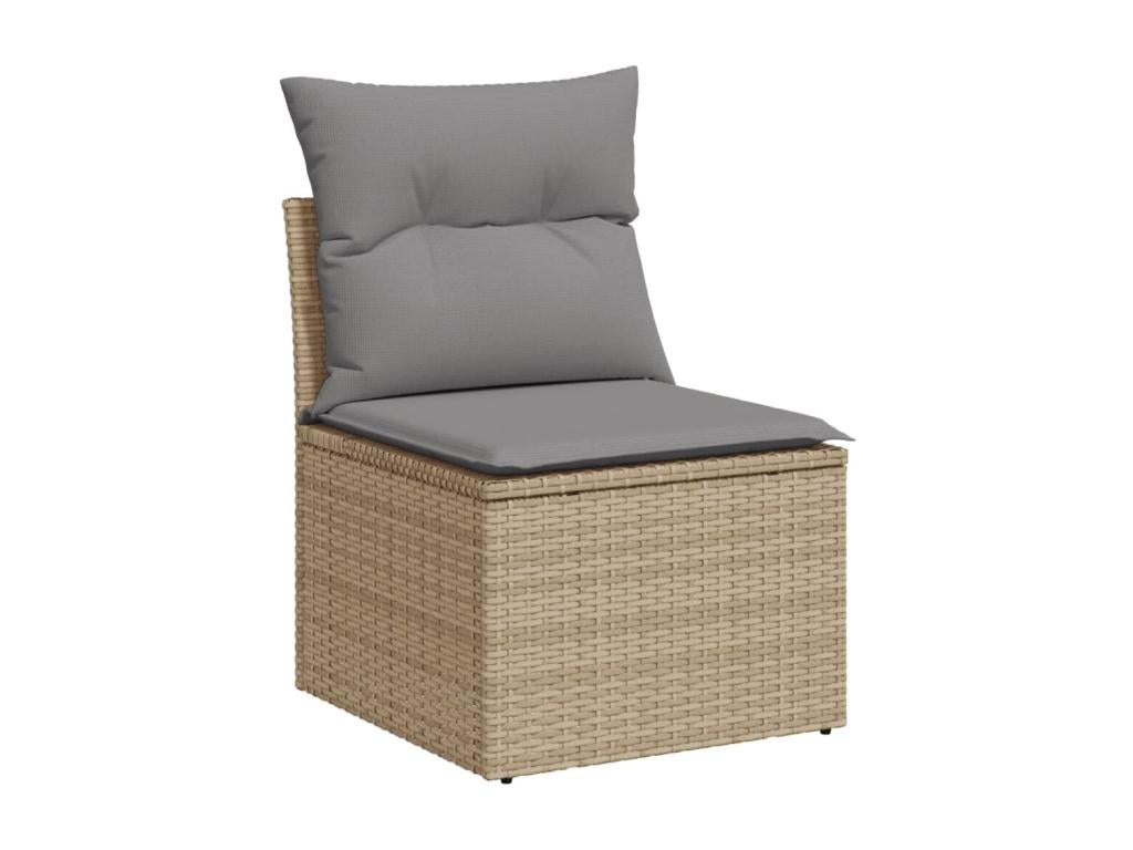 Ensemble de mobilier de jardin en résine tressée beige - dlz1766459189427