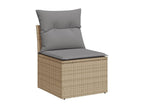 Ensemble de mobilier de jardin en résine tressée beige - dlz1766459189427