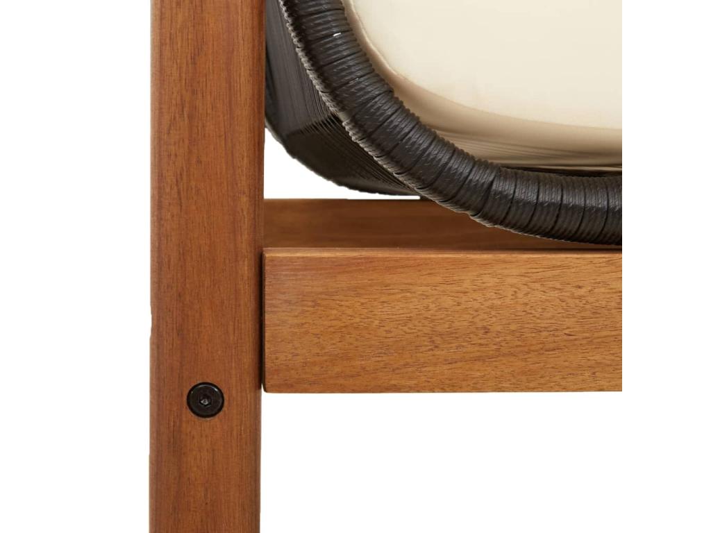 Banc en résine tressée beige