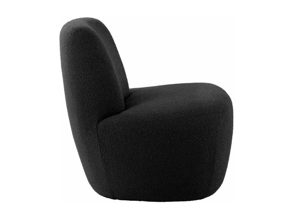 Chaise en tissu bouclé noir