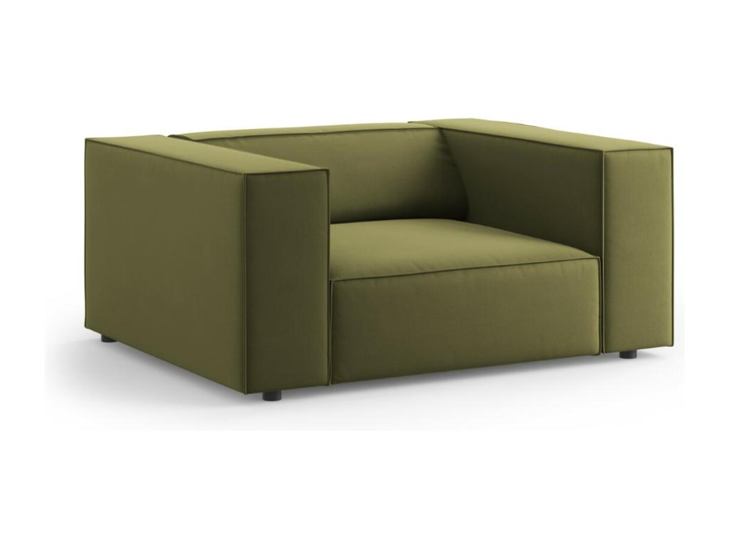 Fauteuil d'appoint en velours vert, 124 x 102 x 70 cm