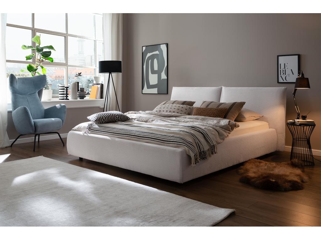 Lit en velours blanc