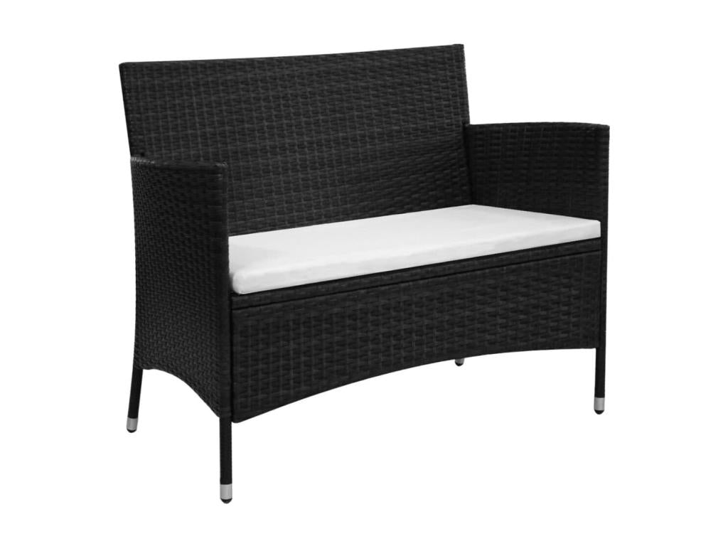Banc noir, 100 x 58 x 84 cm