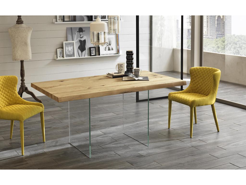 Table en chêne brun, 160 x 90 cm