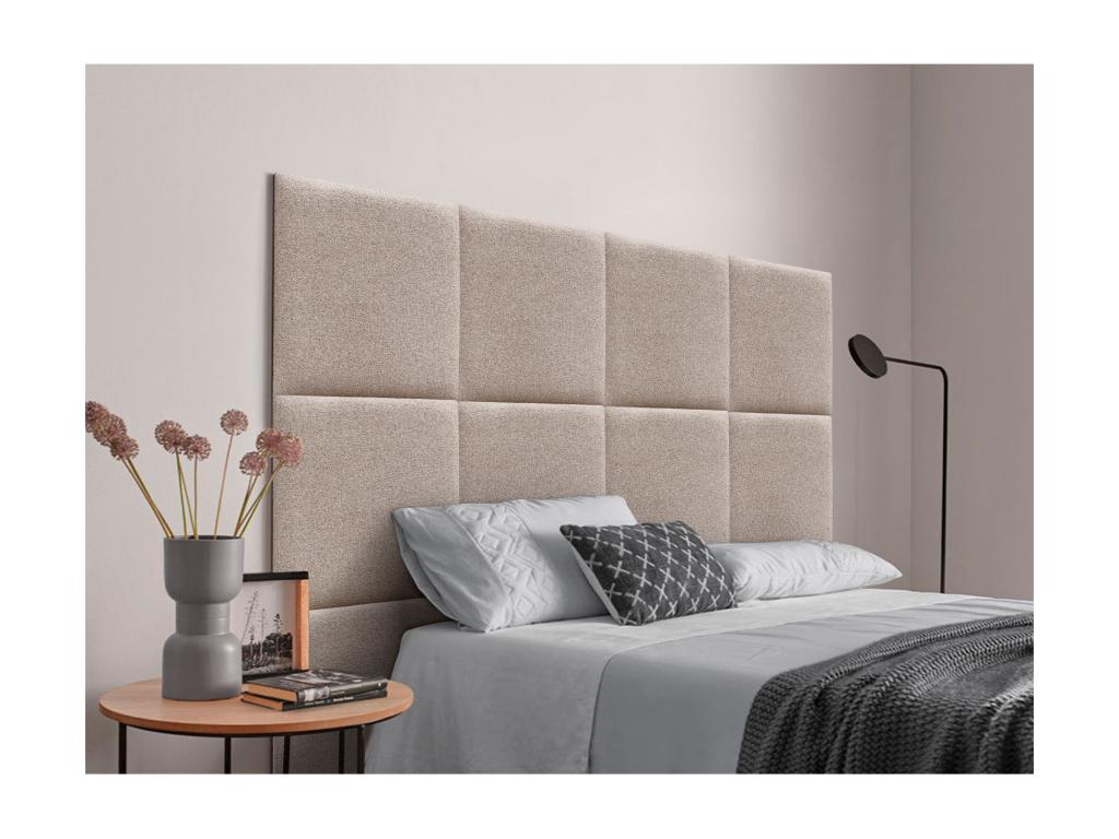 Lit en tissu beige